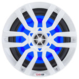 DS18 HYDRO 6.5" 2-Way Marine Speakers w/RGB LED Lights 300W - White [NXL-6]