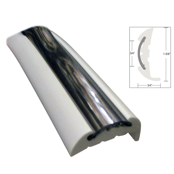 TACO Semi-Rigid Rub Rail Kit - White w/Flex Chrome Insert - 70' [V11-9811WCM70-2]