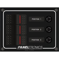 Paneltronics Waterproof Panel - DC 3-Position Illuminated Rocker Switch & Fuse [9960014B]