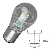 Lunasea Bayonet LED Bulb BA15D - 10-30VDC/1W/75 Lumens - Warm White [LLB-26FW-21-00]