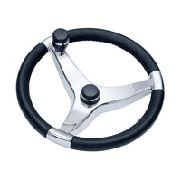 Schmitt Marine Evo Pro 316 Cast Stainless Steel Steering Wheel w/Control Knob - 15.5" Diameter [7241521FGK]