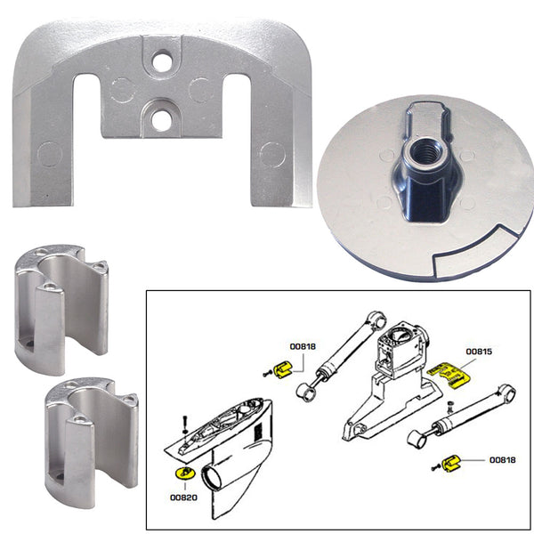 Tecnoseal Anode Kit w/Hardware - Mercury Bravo 2-3 - Aluminum [20804AL]