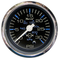 Faria Chesapeake Black 2" Water Pressure Gauge (30 PSI) [13712]