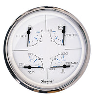 Faria Chesapeake White SS 5" Multifunction Gauge [33864]