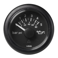 Veratron 52 MM (2-1/16") ViewLine Oil Pressure Gauge 5 Bar/80 PSI - Black Dial  Round Bezel [A2C59514123]