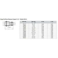 Viega ProPress 1" x 3/4" Copper Reducer - Double Press Connection - Smart Connect Technology [78152]