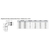 Viega MegaPress 1/2" 90 Stainless 304 Elbow - Street/Press Connection - Smart Connect Technology [95030]