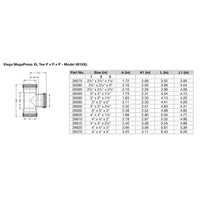 Viega MegaPress 2-1/2" Carbon Steel Tee w/FKM - Triple Press Connection - Smart Connect Technology [26560]