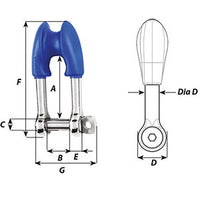 Wichard Thimble Shackle - Captive Pin - Diameter 10mm - 13/32" [01495]