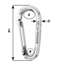 Wichard Symmetric Carbine Hook Without Eye - Length 80mm - 5/16" [02335]