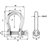 Wichard HR Bow Shackle - 10mm Pin Diameter [11245]