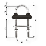 Wichard Black Watertight U-Bolt - 8mm Diameter - 5/16" - 80mm Length - 3-5/32" [65341]